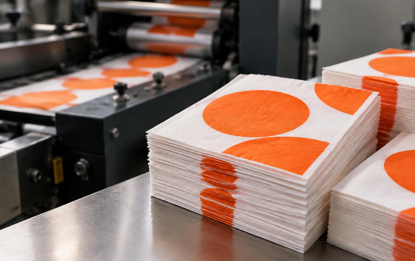 Serviettes de table personnalisées en sortie de presse d'impression